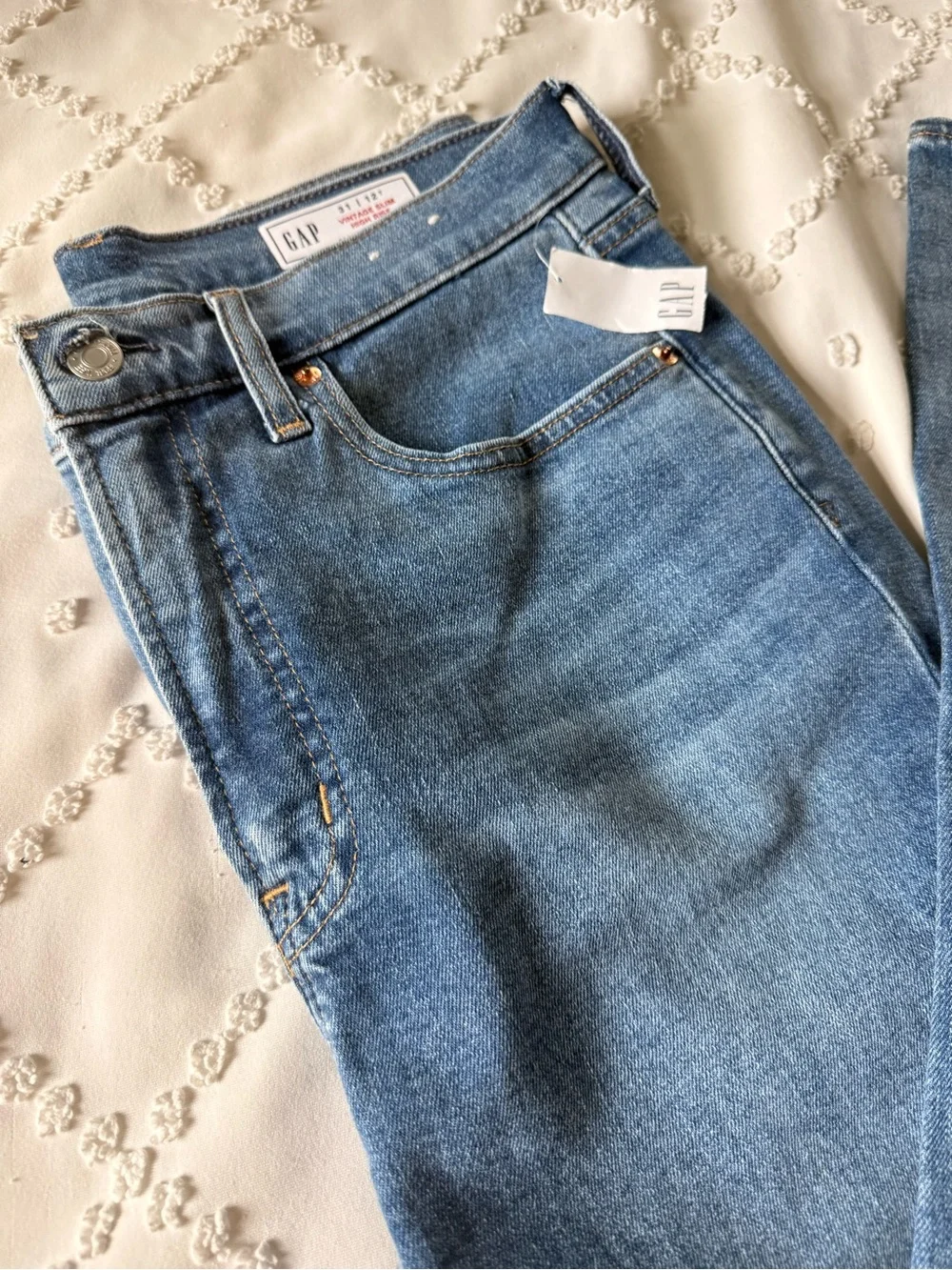 GAP Women's Light Blue Straight Jeans 31 12 Tall NEW - Picture 3 of 4